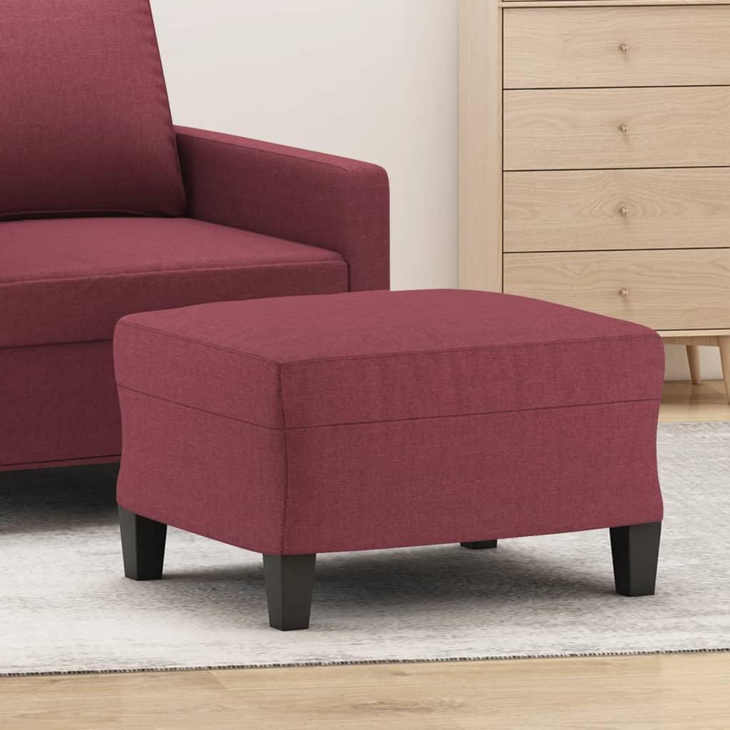 Fodskammel 60x50x41 cm stof vinrød