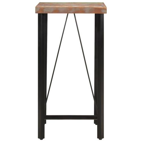 Barbord 55x55x107 cm massivt genbrugstræ og jern