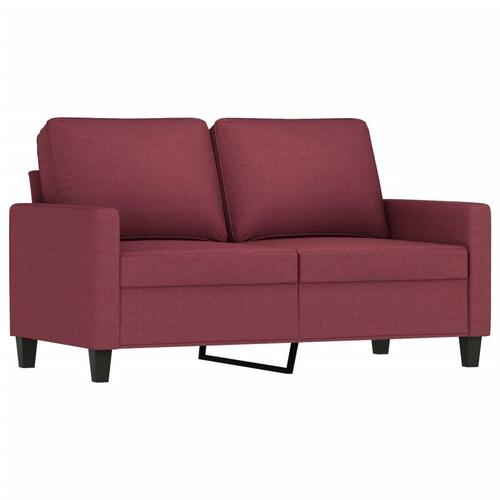Sofasæt 4 dele med hynder stof vinrød
