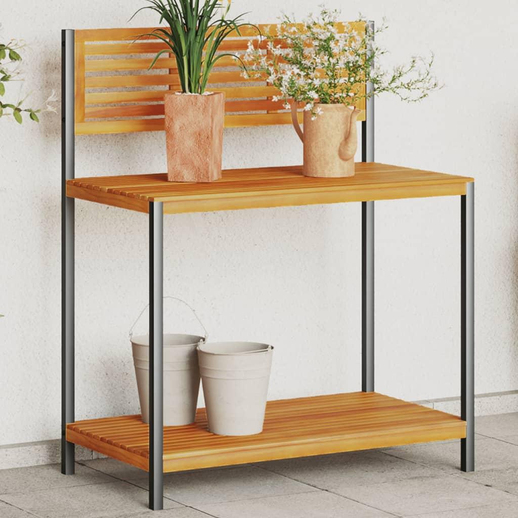 Plantebord 90x50x110 cm massivt akacietræ og stål