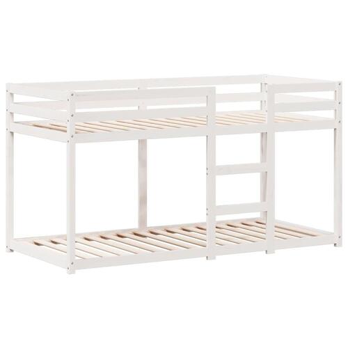 Køjeseng med tag 90x190 cm massivt fyrretræ hvid