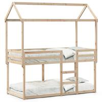 Køjeseng med tag 80x200 cm massivt fyrretræ