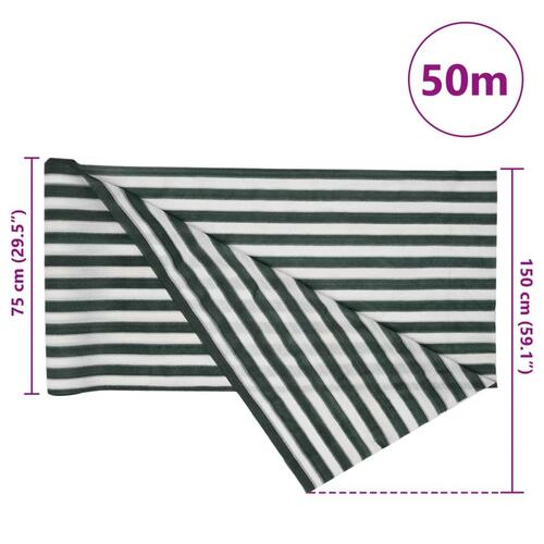 Afskærmning 1,5x50 m 75 g/m² HDPE grøn og hvid