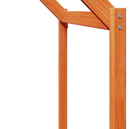 Køjeseng med tag 75x190 cm massivt fyrretræ gyldenbrun