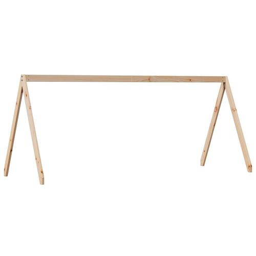 Højseng med tag 90x190 cm massivt fyrretræ gyldenbrun