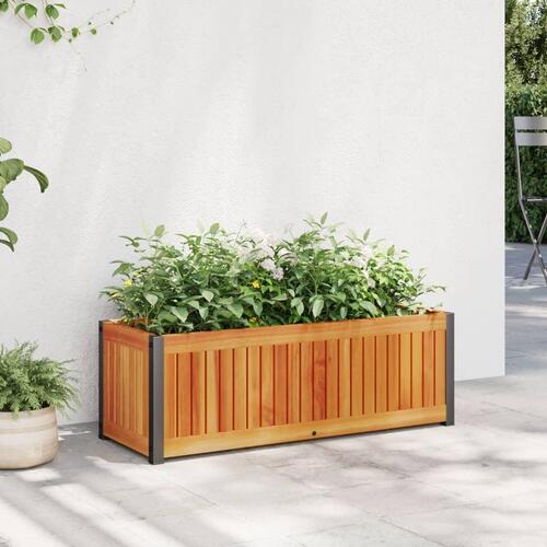 Plantekasse 80x30x27,5 cm massivt akacietræ og stål