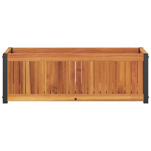 Plantekasse 80x30x27,5 cm massivt akacietræ og stål