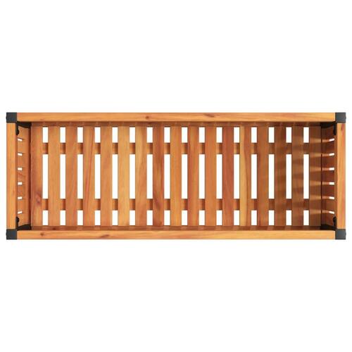 Plantekasse 80x30x27,5 cm massivt akacietræ og stål