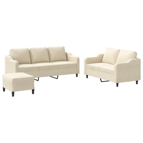 3 personers sofa med hynder stof cremefarvet