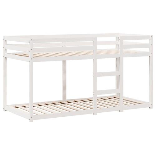 Køjeseng med tag 90x190 cm massivt fyrretræ hvid