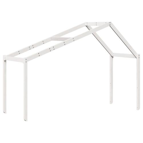 Køjeseng med tag 90x190 cm massivt fyrretræ hvid