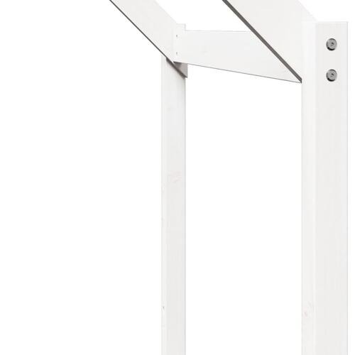 Køjeseng med tag 90x190 cm massivt fyrretræ hvid