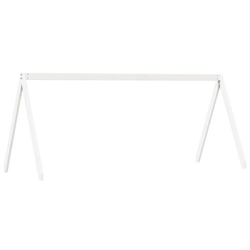 Køjeseng med tag 90x190 cm massivt fyrretræ hvid