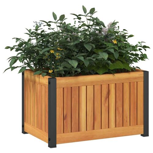 Plantekasse 45x30x27,5 cm massivt akacietræ og stål