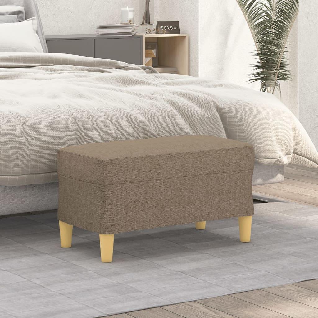 Bænk 70x35x41 cm stof gråbrun