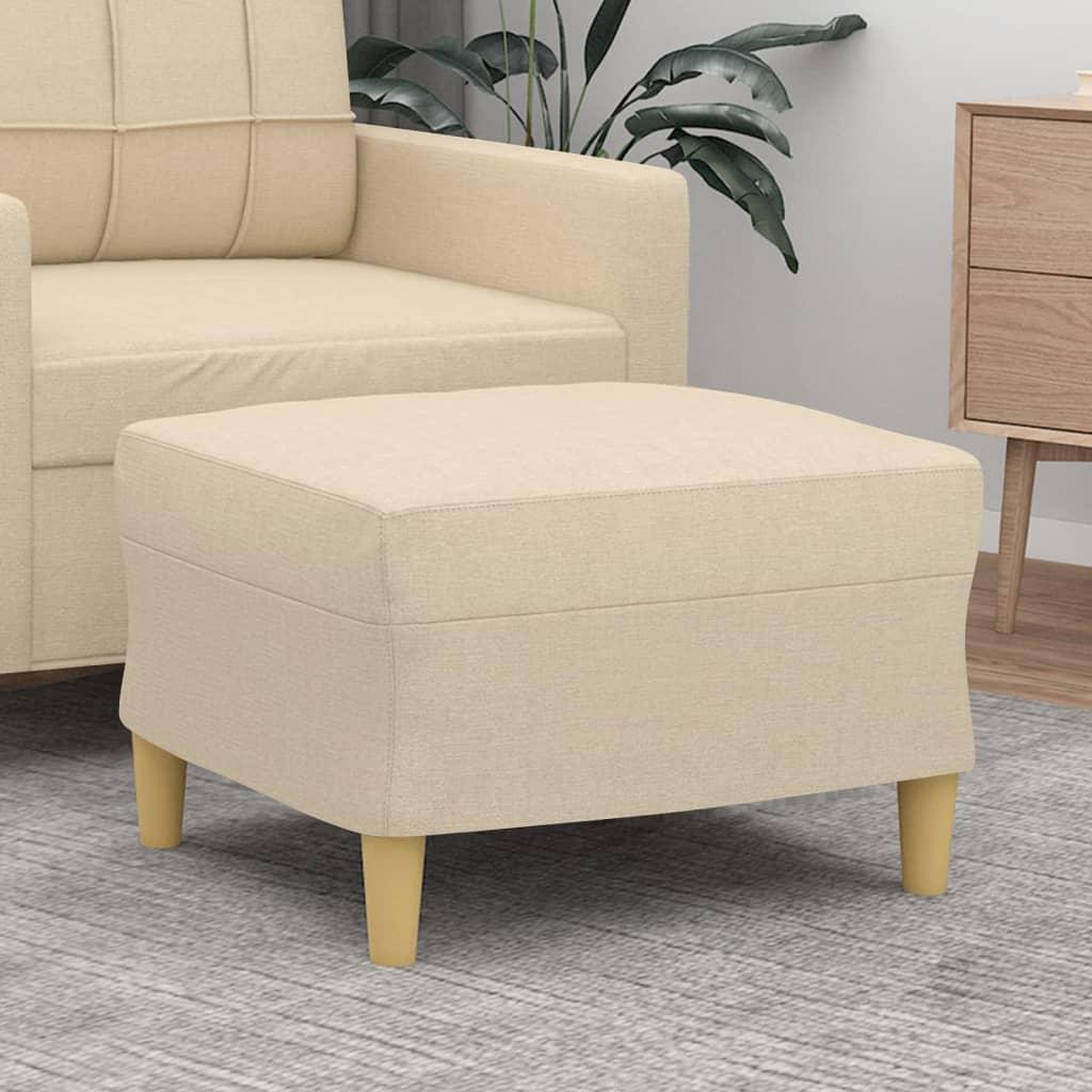Fodskammel 60x50x41 cm stof cremefarvet