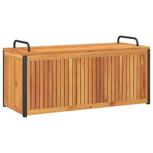 Udendørs hyndeboks 110x45x42/53 cm massivt akacietræ og stål
