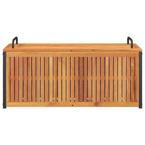 Udendørs hyndeboks 110x45x42/53 cm massivt akacietræ og stål