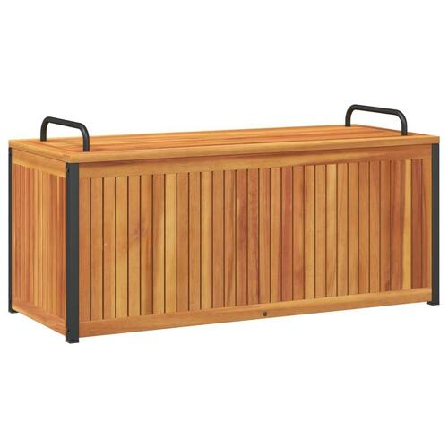 Udendørs hyndeboks 110x45x42/53 cm massivt akacietræ og stål