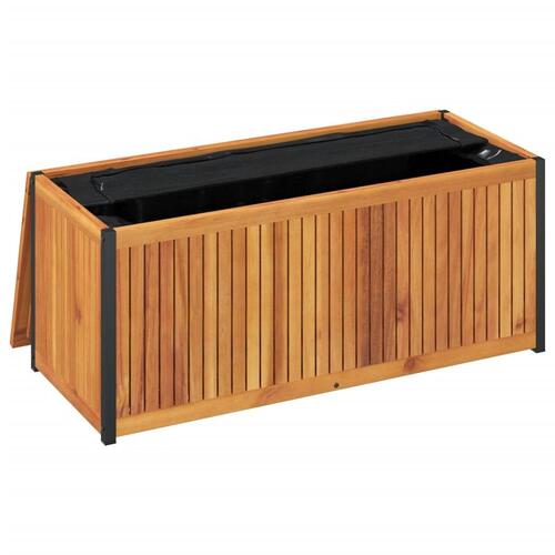 Udendørs hyndeboks 110x45x42/53 cm massivt akacietræ og stål