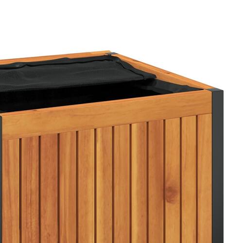 Udendørs hyndeboks 110x45x42/53 cm massivt akacietræ og stål