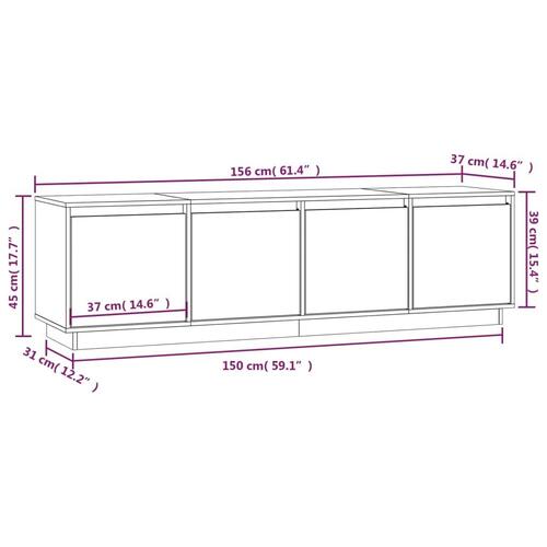 Tv-bord 156x37x45 cm massivt fyrretræ