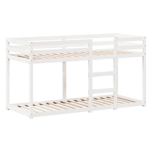 Køjeseng med tag 75x190 cm massivt fyrretræ hvid