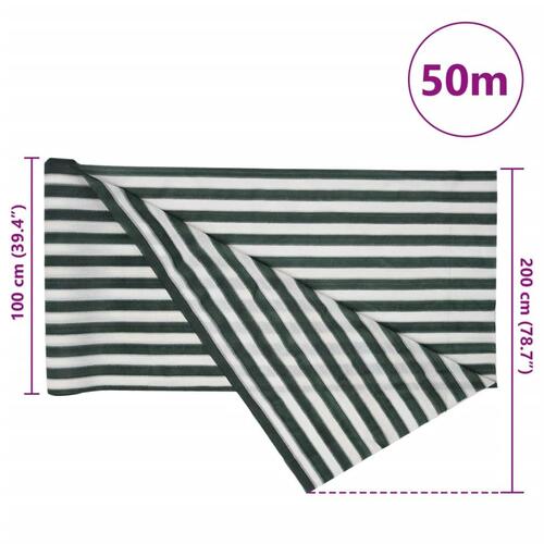 Afskærmning 2x50 m 75 g/m² HDPE grøn og hvid