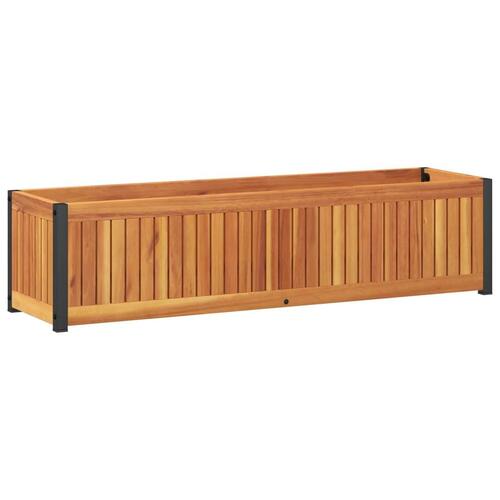 Plantekasse 110x30x27,5 cm massivt akacietræ og stål