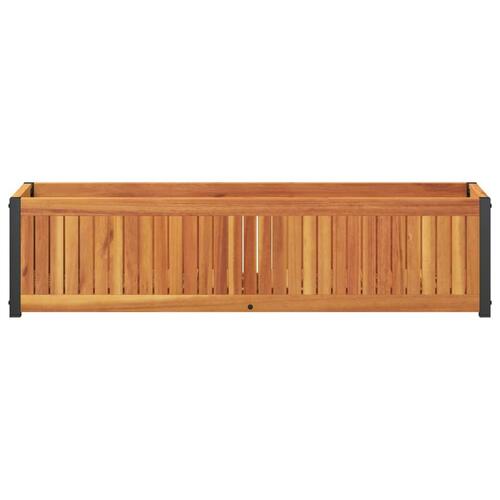 Plantekasse 110x30x27,5 cm massivt akacietræ og stål
