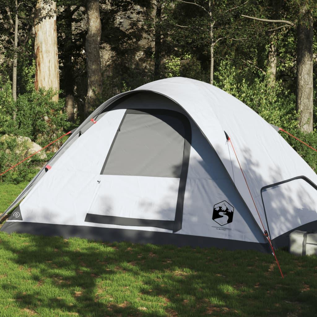 6-personers campingtelt vandafvisende mørklægningsstof hvid