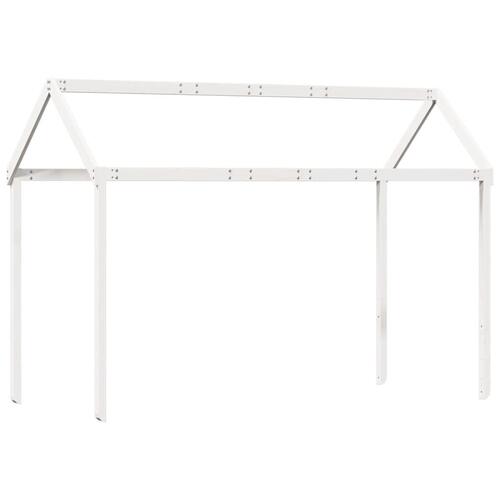 Køjeseng med tag 90x200 cm massivt fyrretræ hvid