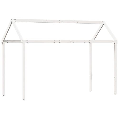 Køjeseng med tag 80x200 cm massivt fyrretræ hvid