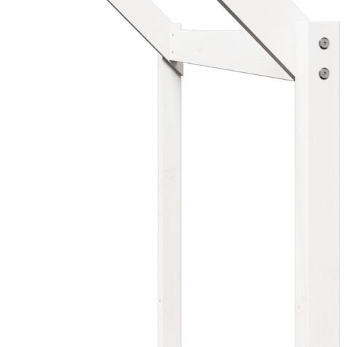 Køjeseng med tag 75x190 cm massivt fyrretræ hvid