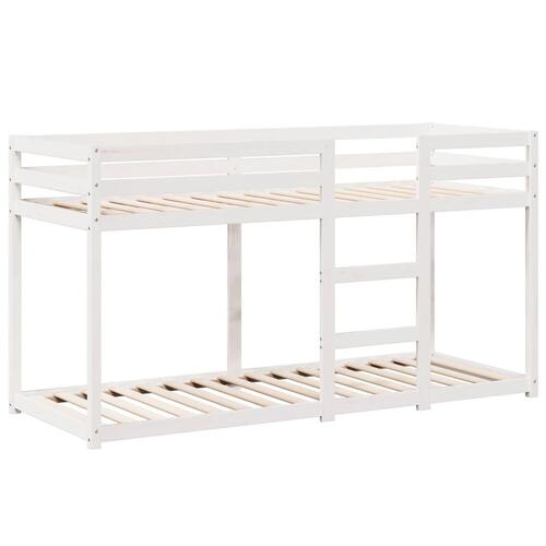 Køjeseng med tag 75x190 cm massivt fyrretræ hvid