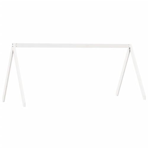 Køjeseng med tag 75x190 cm massivt fyrretræ hvid