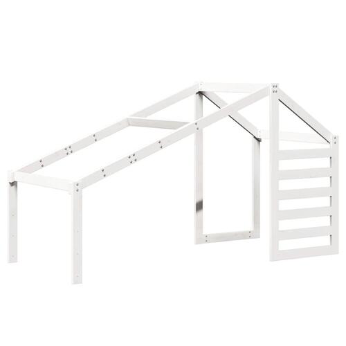 Køjeseng med tag 75x190 cm massivt fyrretræ hvid