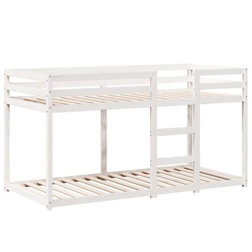 Køjeseng med tag 90x190 cm massivt fyrretræ hvid