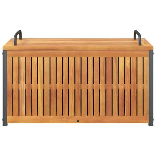 Udendørs hyndeboks 85x45x45/53 cm massivt akacietræ og stål