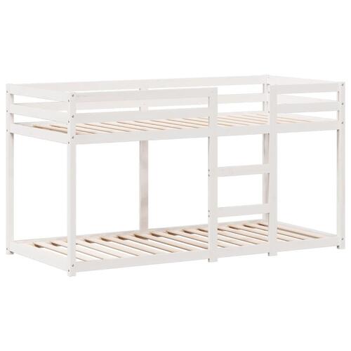Køjeseng med tag 75x190 cm massivt fyrretræ hvid