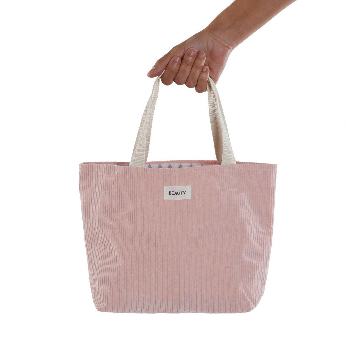 Versa skuldertaske i fløjl - Pink, 9 × 22 × 23 cm