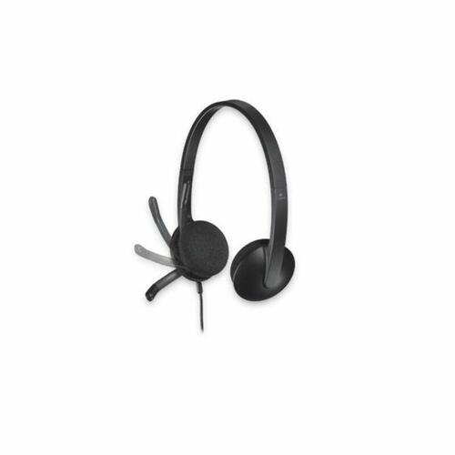 Hovedtelefoner med mikrofon Logitech 981-000475 USB 1,8 m Sort