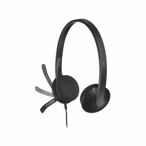 Hovedtelefoner med mikrofon Logitech 981-000475 USB 1,8 m Sort