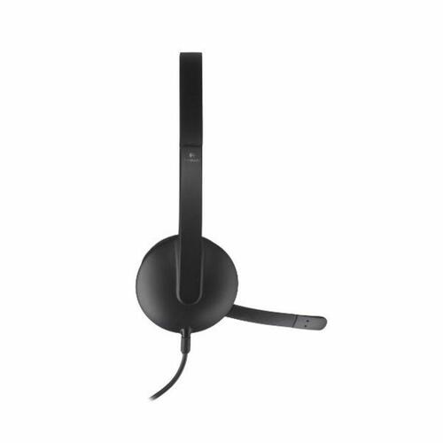Hovedtelefoner med mikrofon Logitech 981-000475 USB 1,8 m Sort