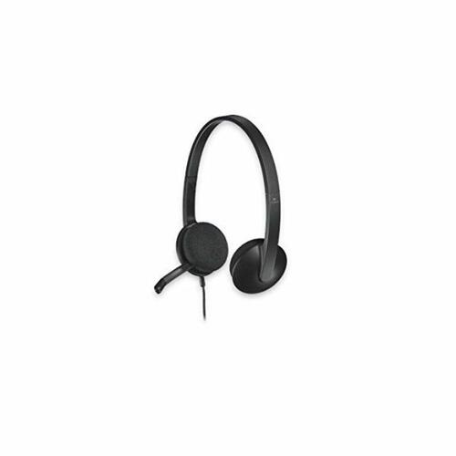 Hovedtelefoner med mikrofon Logitech 981-000475 USB 1,8 m Sort