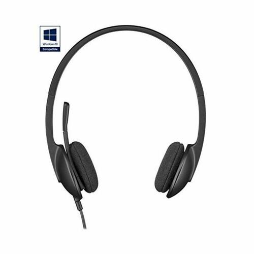 Hovedtelefoner med mikrofon Logitech 981-000475 USB 1,8 m Sort