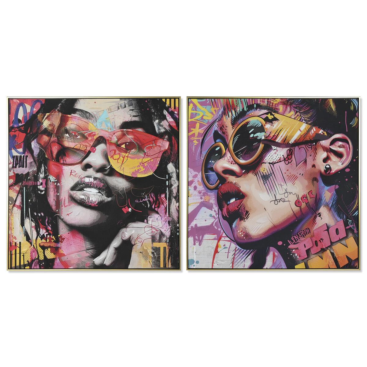 Lærredsmaleri - moderne urban, 80 × 3,5 × 80 cm