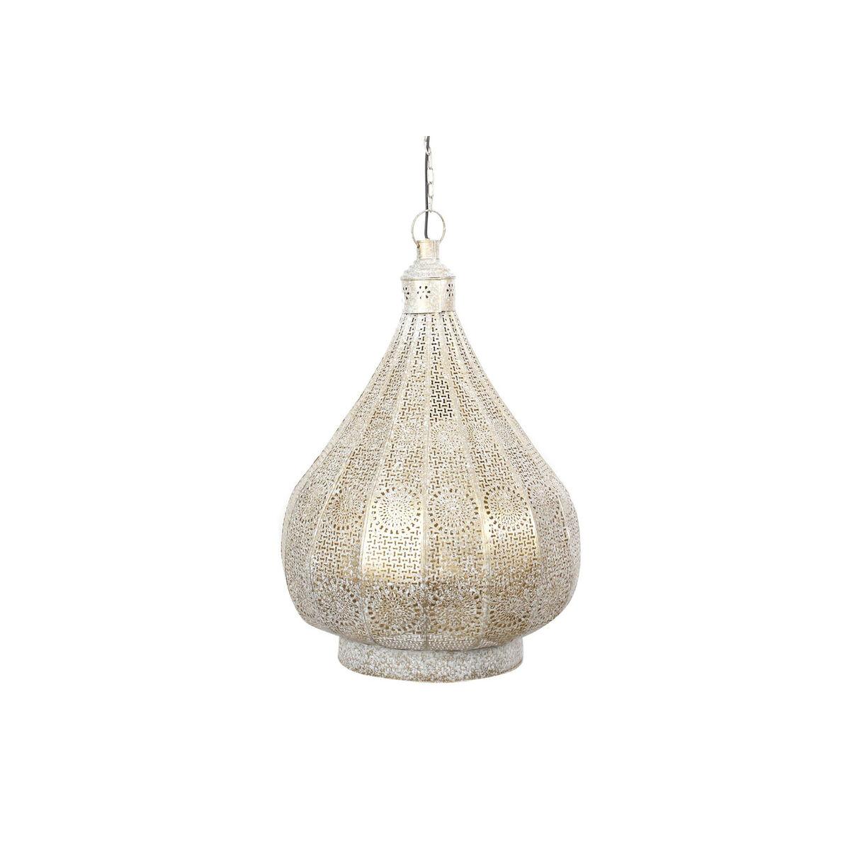 Loftslampe - hvid/guld metal, E27, 40 W, 40×40×55 cm