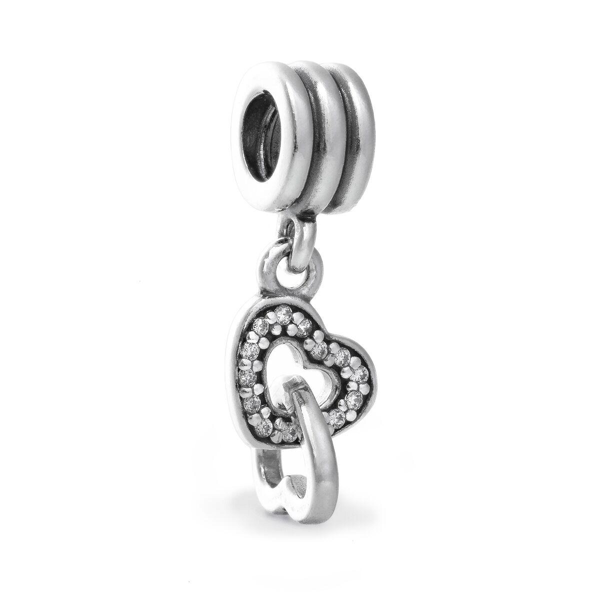 Pandora charm til kvinder 791242CZ - hjertevedhæng i 925 sterling sølv
