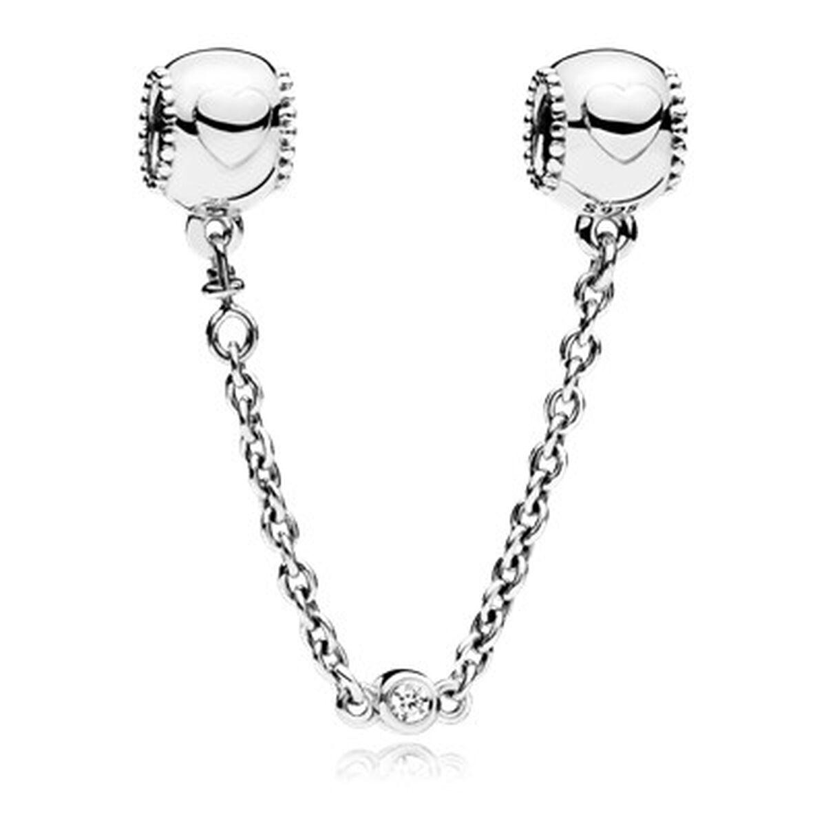Pandora Embossed Hearts Safety Chain - sterling sølv 925